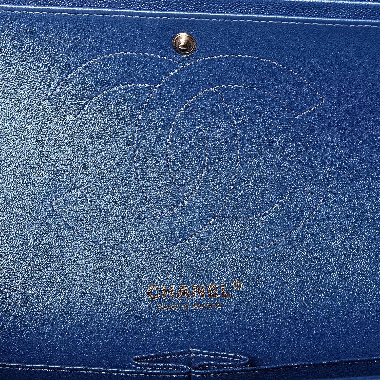 Chanel Iridescent Caviar Quilted Jumbo Double Flap Dark Blue 5 of 9