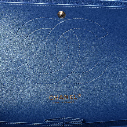 Chanel Iridescent Caviar Quilted Jumbo Double Flap Dark Blue 5 of 9