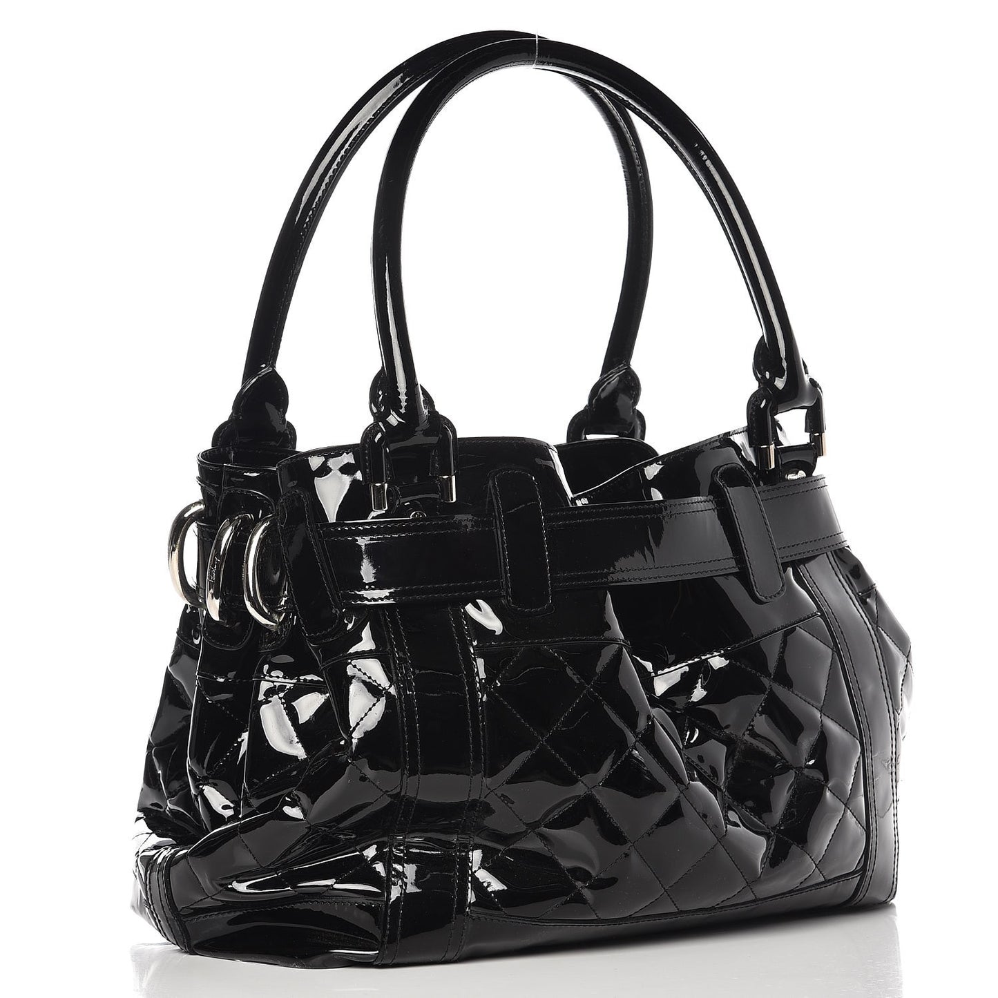 Patent Quilted Beaton Black