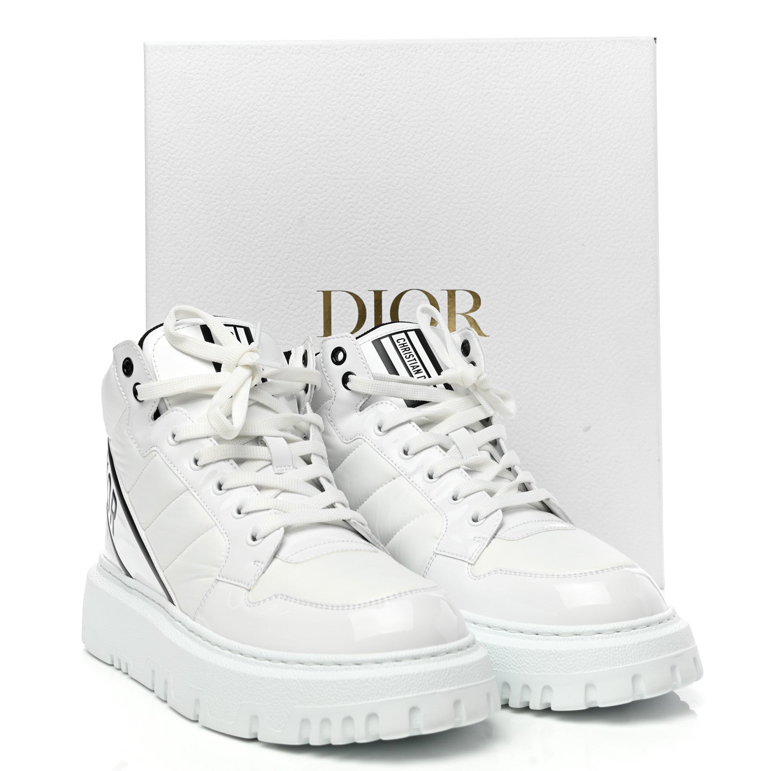 Christian Dior Nylon Fabric Womens D-Player High Top Sneakers 40 White Black 9 of 9