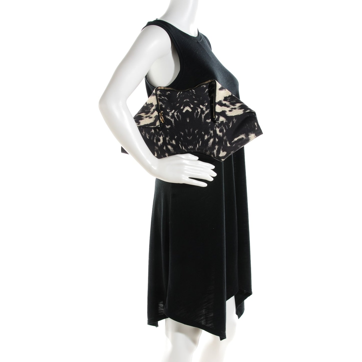Silk Pony Print De Manta Clutch Black