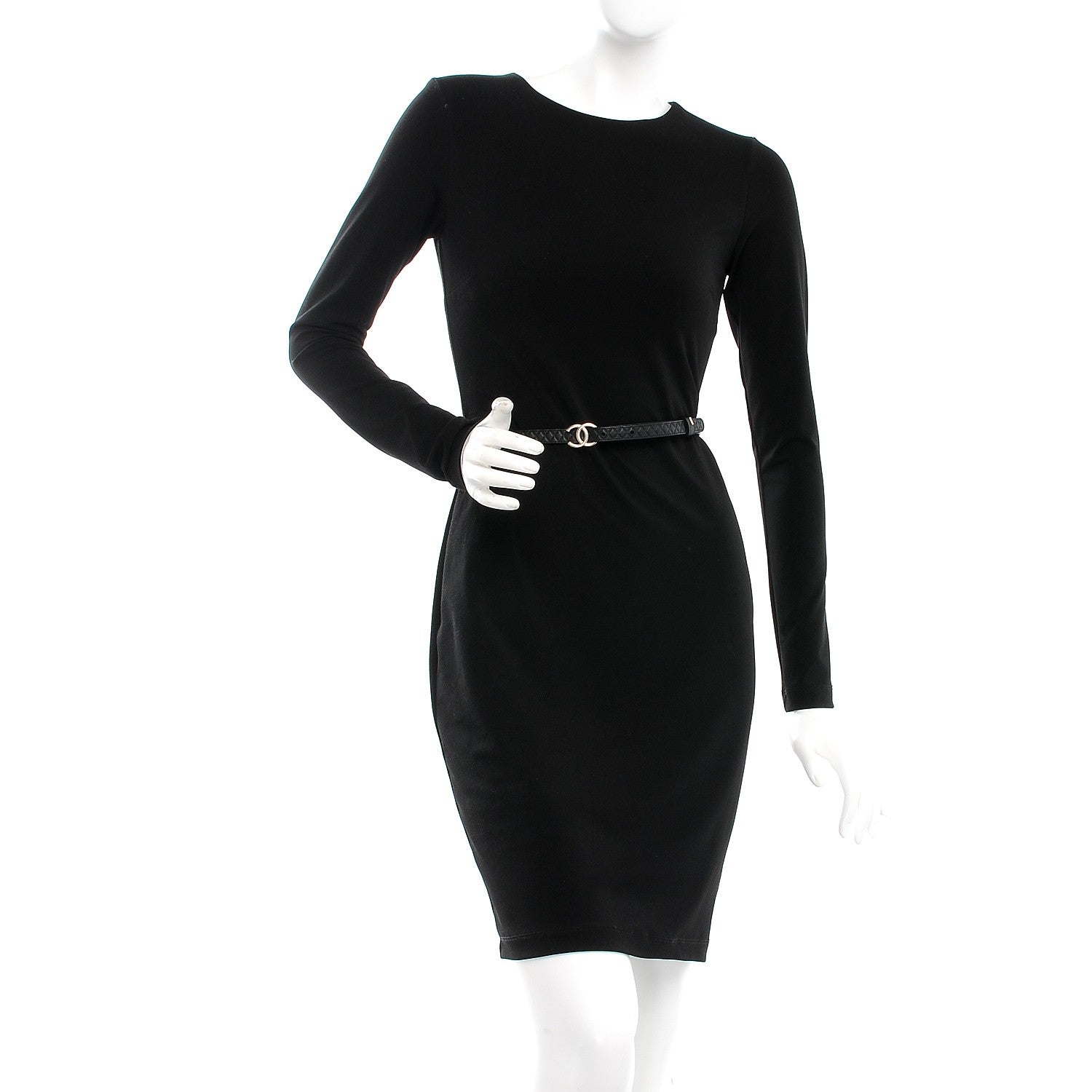Chanel Calfskin Quilted Logo Skinny Belt 75 30 Black 2 of 7