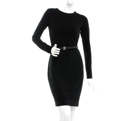 Chanel Calfskin Quilted Logo Skinny Belt 75 30 Black 2 of 7