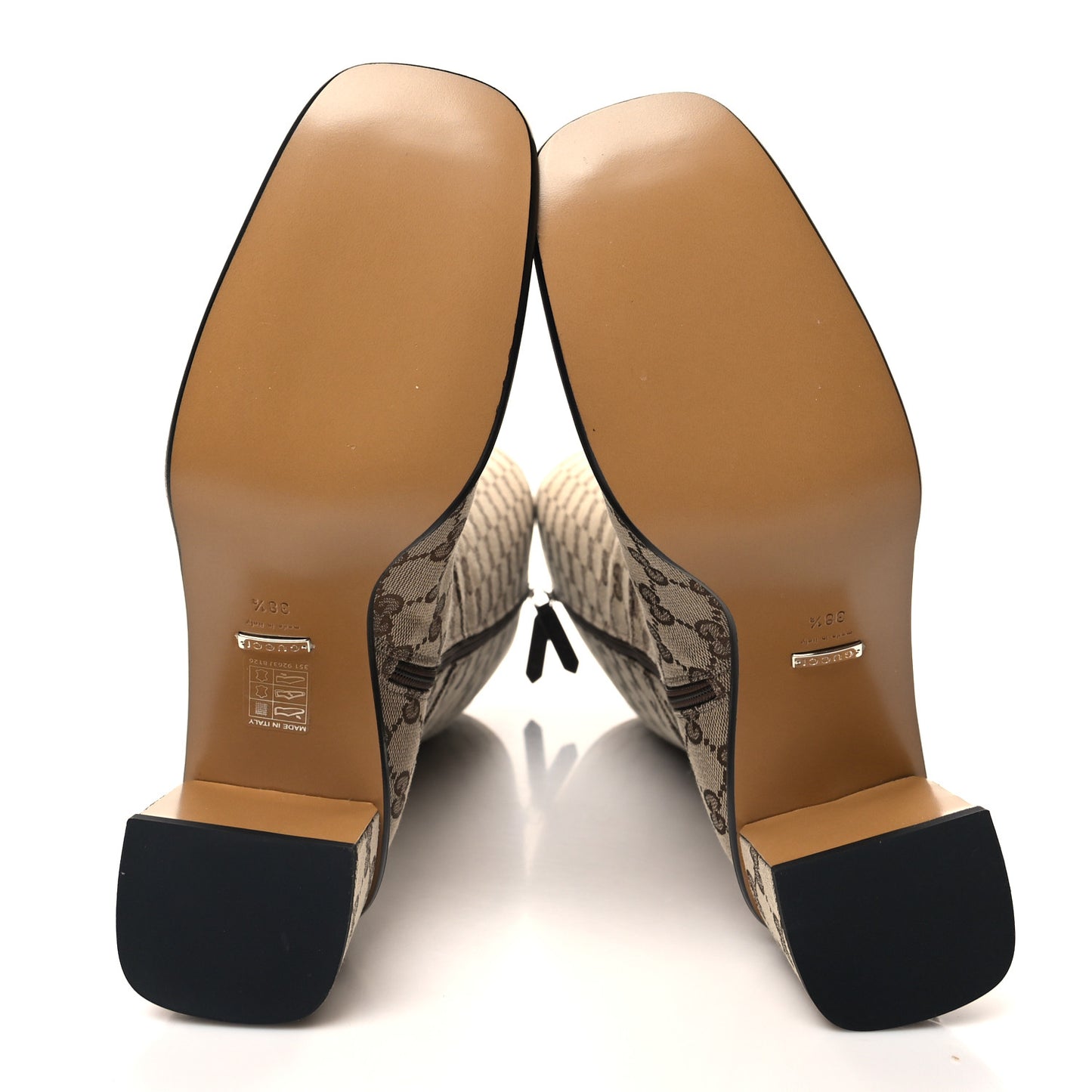 GG Supreme Knee High Boots 38.5 Beige Ebony New Acero