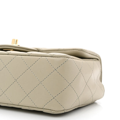 Chanel Lambskin Quilted Mini Rectangular Flap Grey 9 of 10