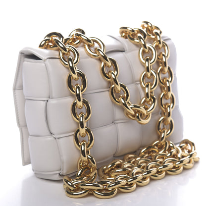 Bottega Veneta Lambskin Maxi Intreccio Padded Chain Cassette Crossbody Bag White 3 of 9