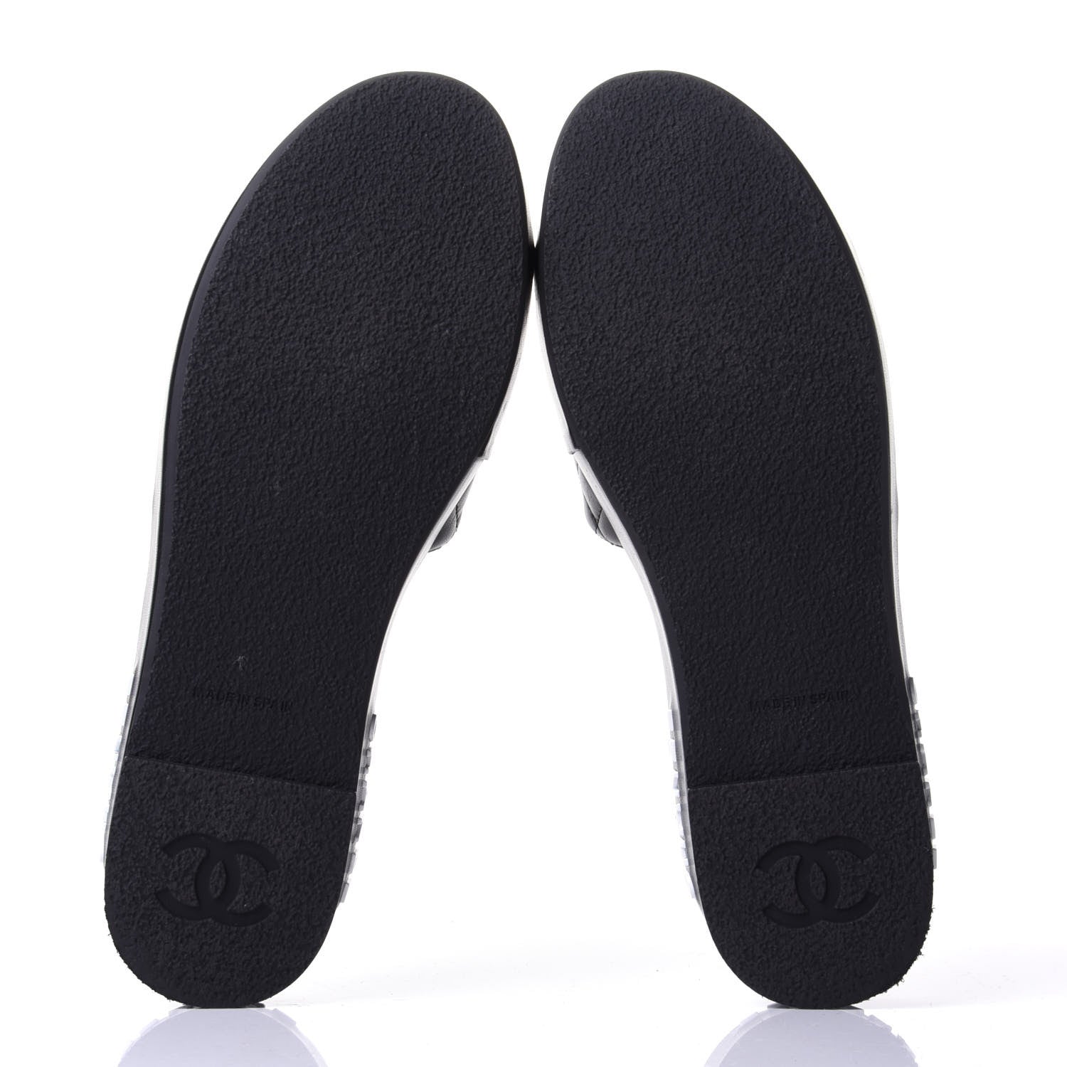 Chanel Lambskin Quilted CC Espadrille Slip On Sandals 40 Black 7 of 11