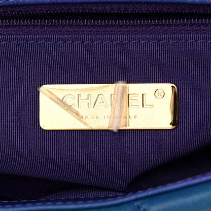 Chanel Tie Dye Calfskin Quilted Medium Chanel 19 Flap Blue Purple 6 of 9