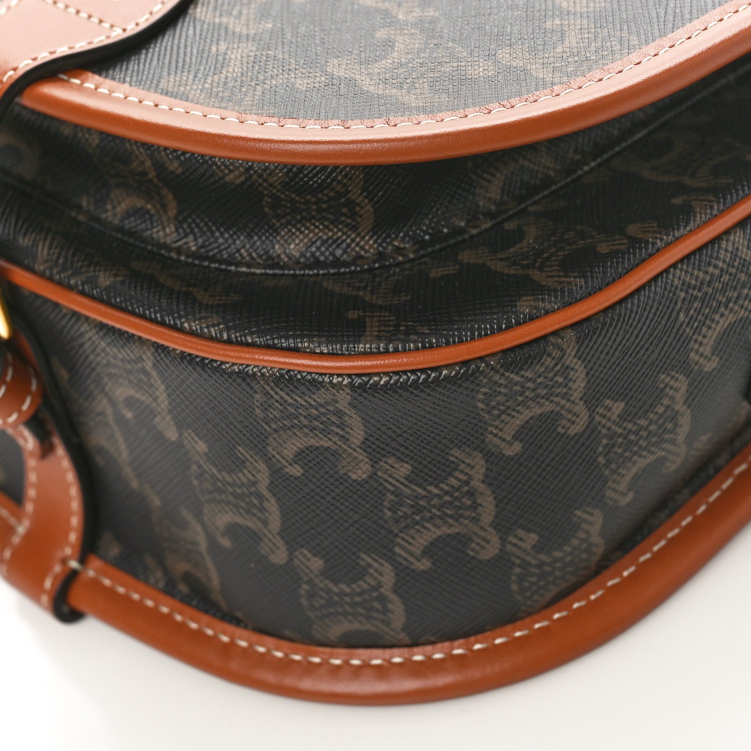 Celine Triomphe Canvas Medium Folco Bag Tan 7 of 7