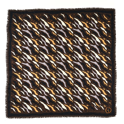 Louis Vuitton X LOL Silk Wool Monogram Square Scarf Brown 1 of 3