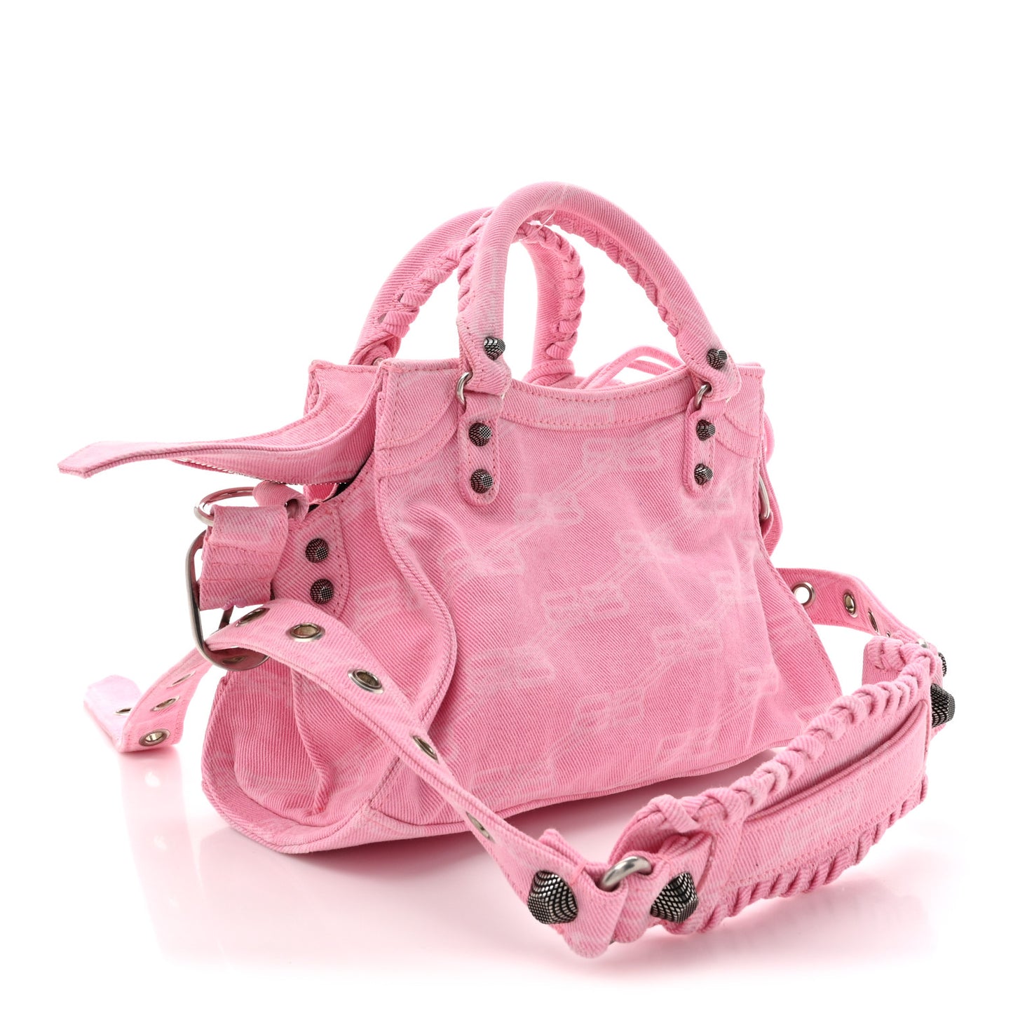 Denim BB Monogram Neo Cagole Handbag XS Pink