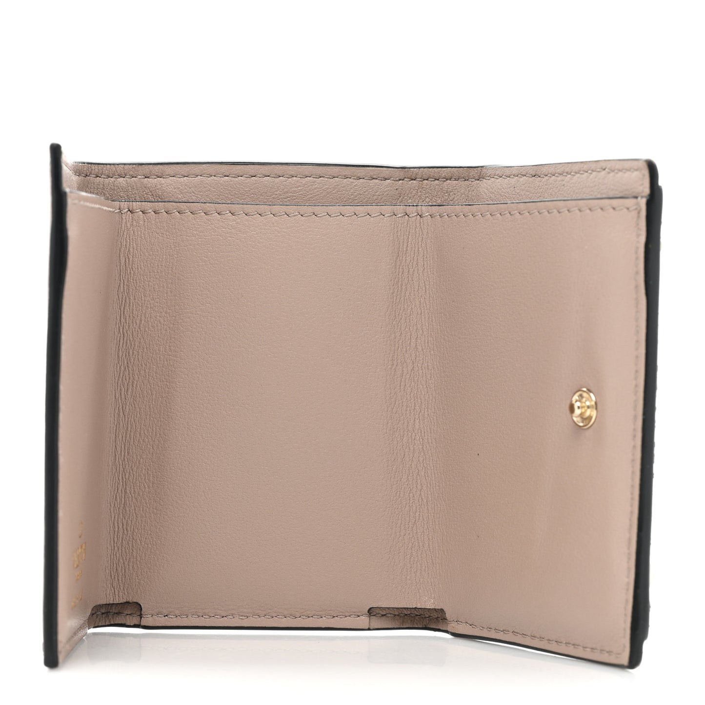 Calfskin Small Tri-Fold Rockstud Wallet Poudre