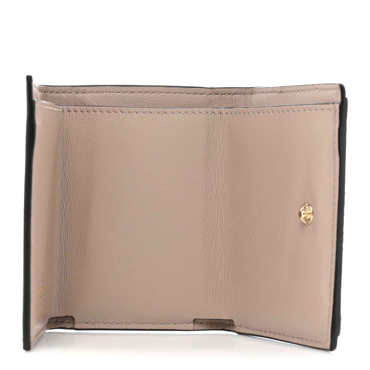 Valentino Garavani Calfskin Small Tri-Fold Rockstud Wallet Poudre 5 of 12