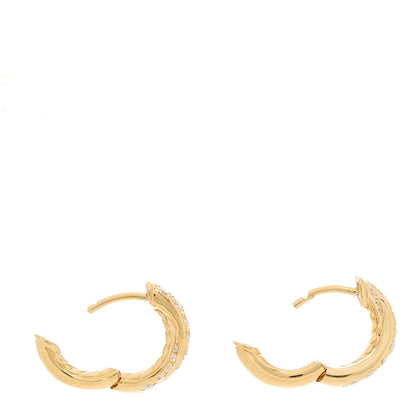 David Yurman 18K Yellow Gold Diamond Crossover Pave Hoop Earrings 3 of 4