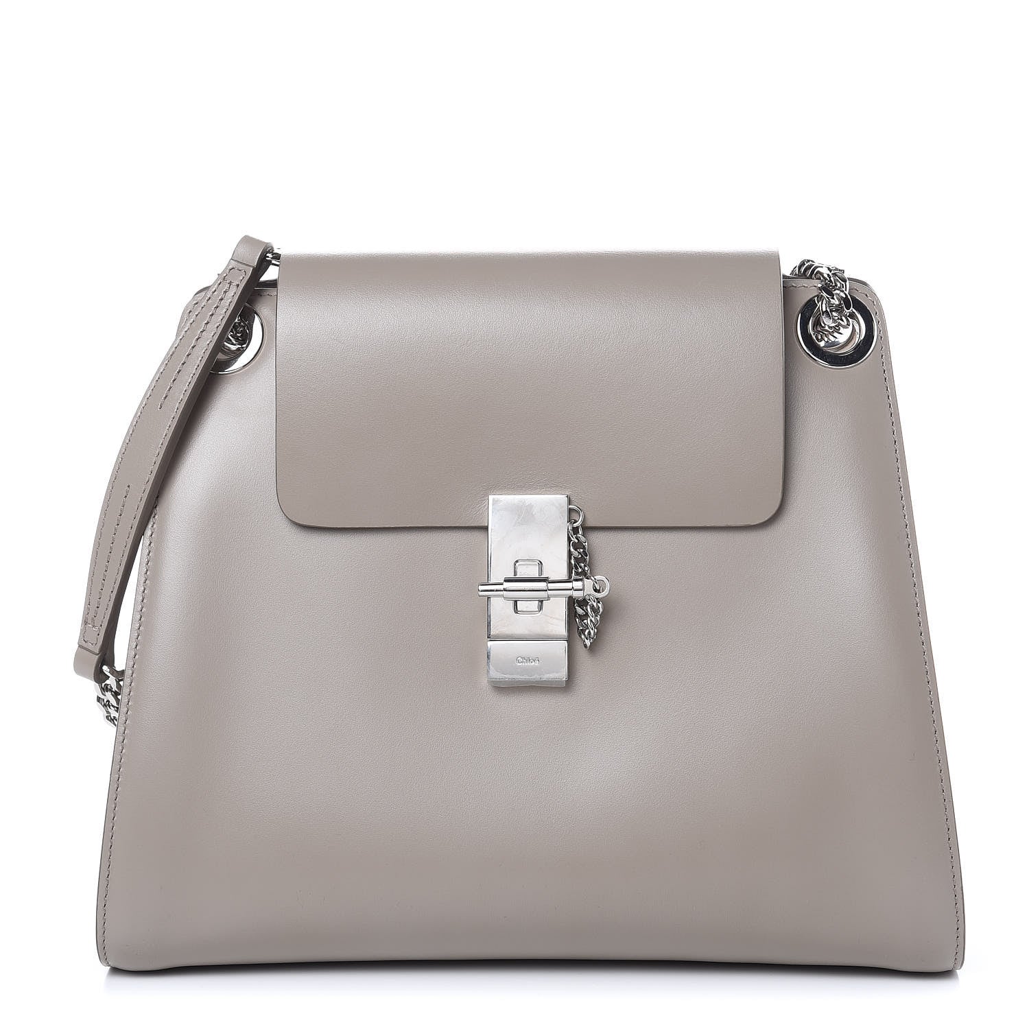 Chloe Shiny Calfskin Medium Annie Shoulder Bag Motty Grey 1 of 11