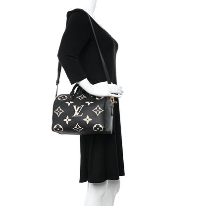 Louis Vuitton Empreinte Monogram Giant Speedy Bandouliere 25 Black Beige 2 of 9