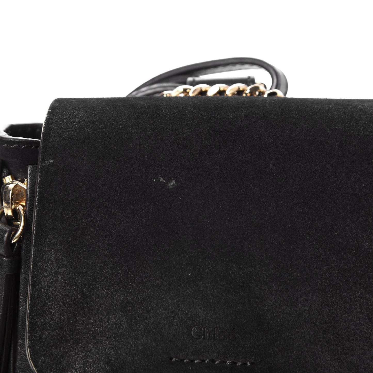 Suede Calfskin Mini Faye Backpack Black