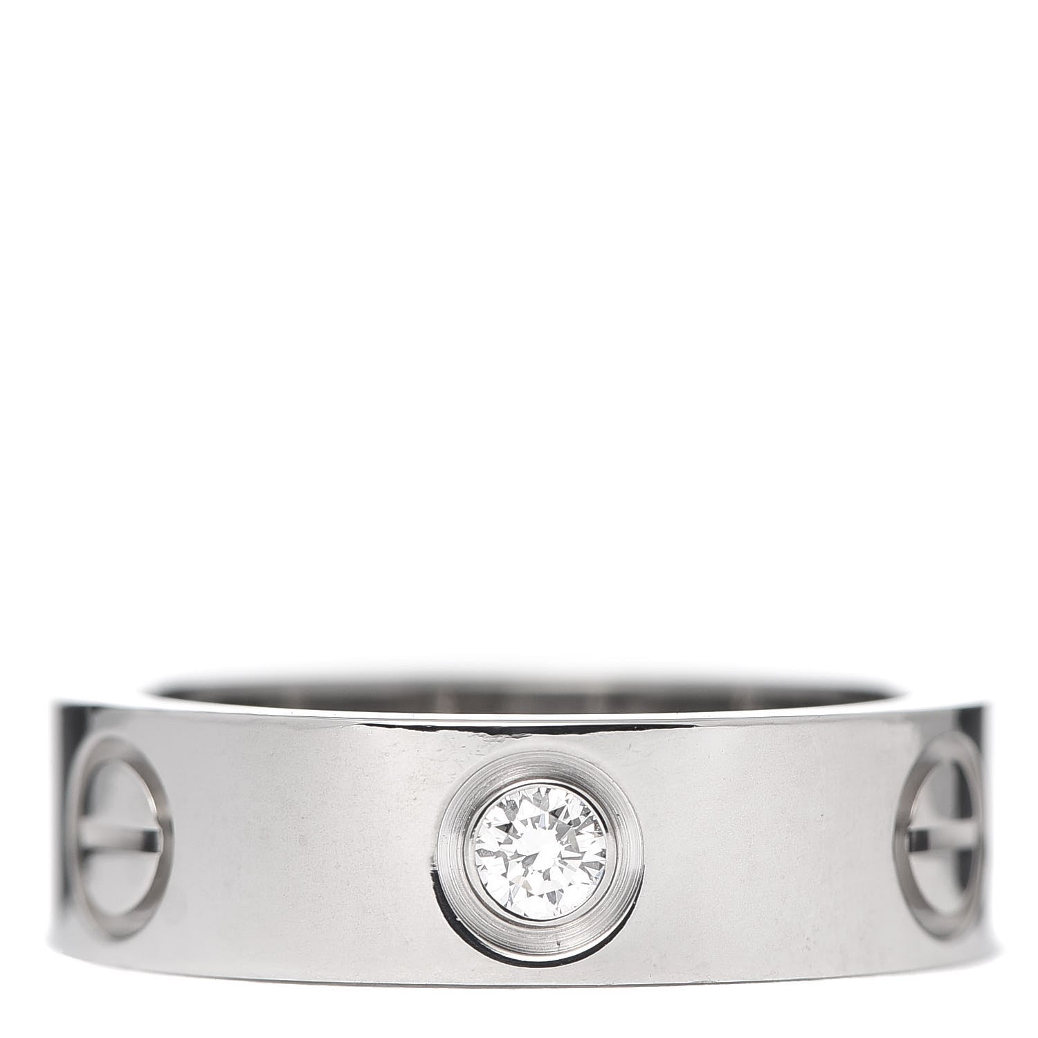 Cartier 18K White Gold 3 Diamond 5.5mm LOVE Ring 51 5.75 3 of 4