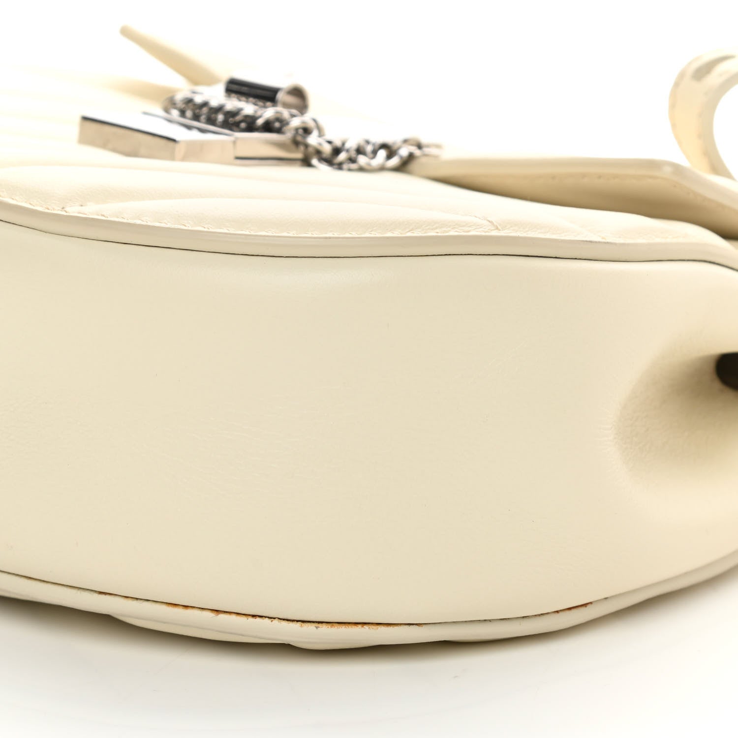 Chloe Calfskin Quilted Mini Drew Bijou Shoulder Bag Natural White 9 of 12