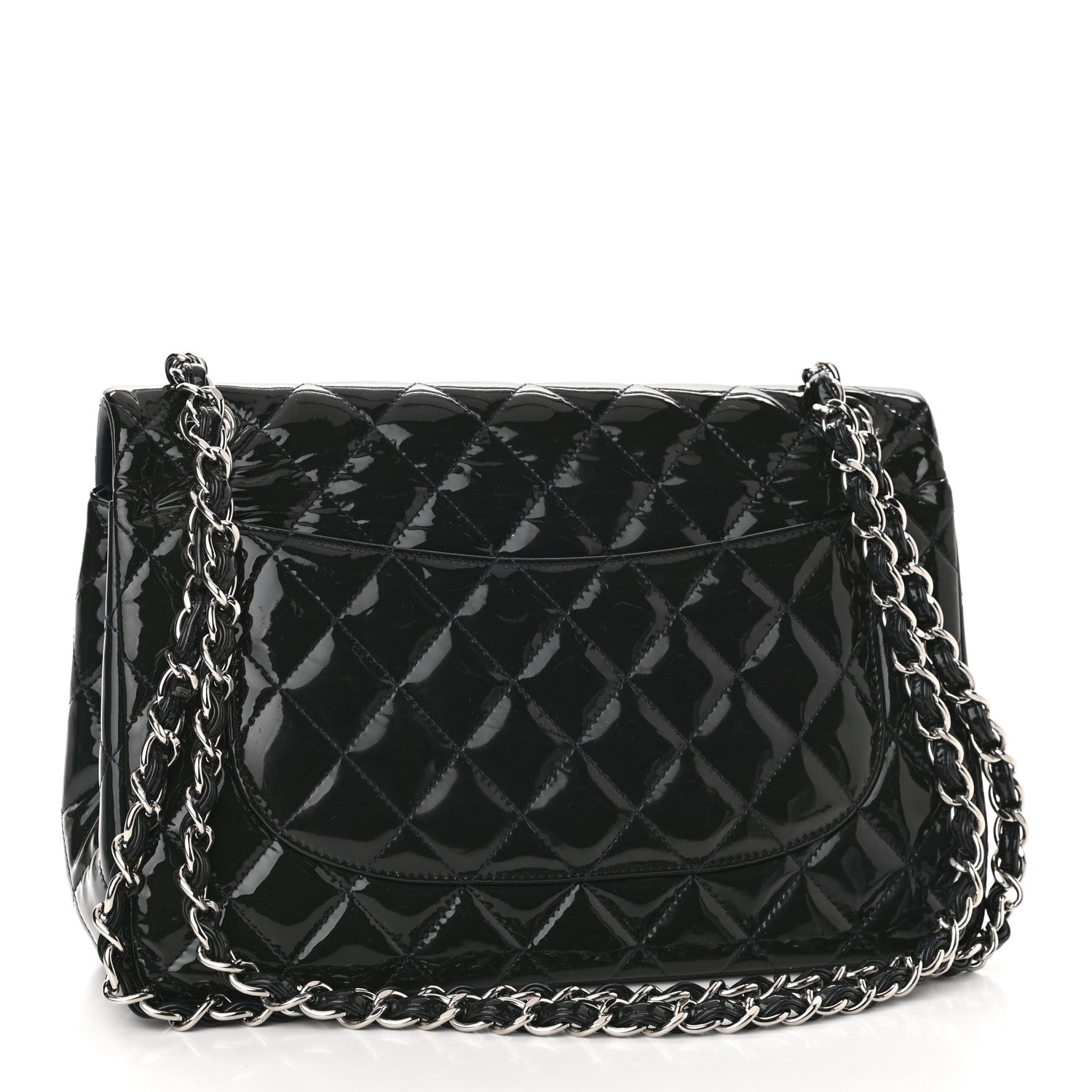 Chanel Patent Quilted Jumbo Double Flap Black 3 of 11