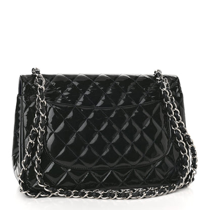 Chanel Patent Quilted Jumbo Double Flap Black 3 of 11