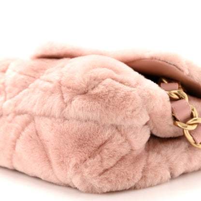 Chanel Shearling Lambskin Quilted Small Chain Top Handle Flap Pink 10 of 10