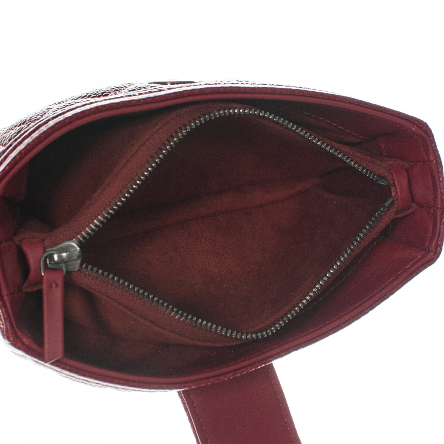 Chanel Caviar Quilted Mini Boy Phone Holder Clutch Dark Red 8 of 8