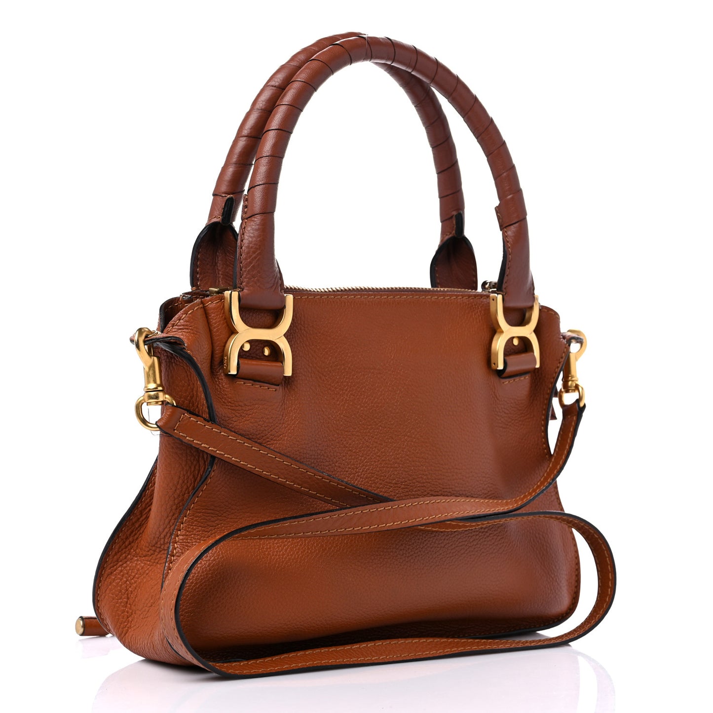 Calfskin Small Marcie Satchel Tan