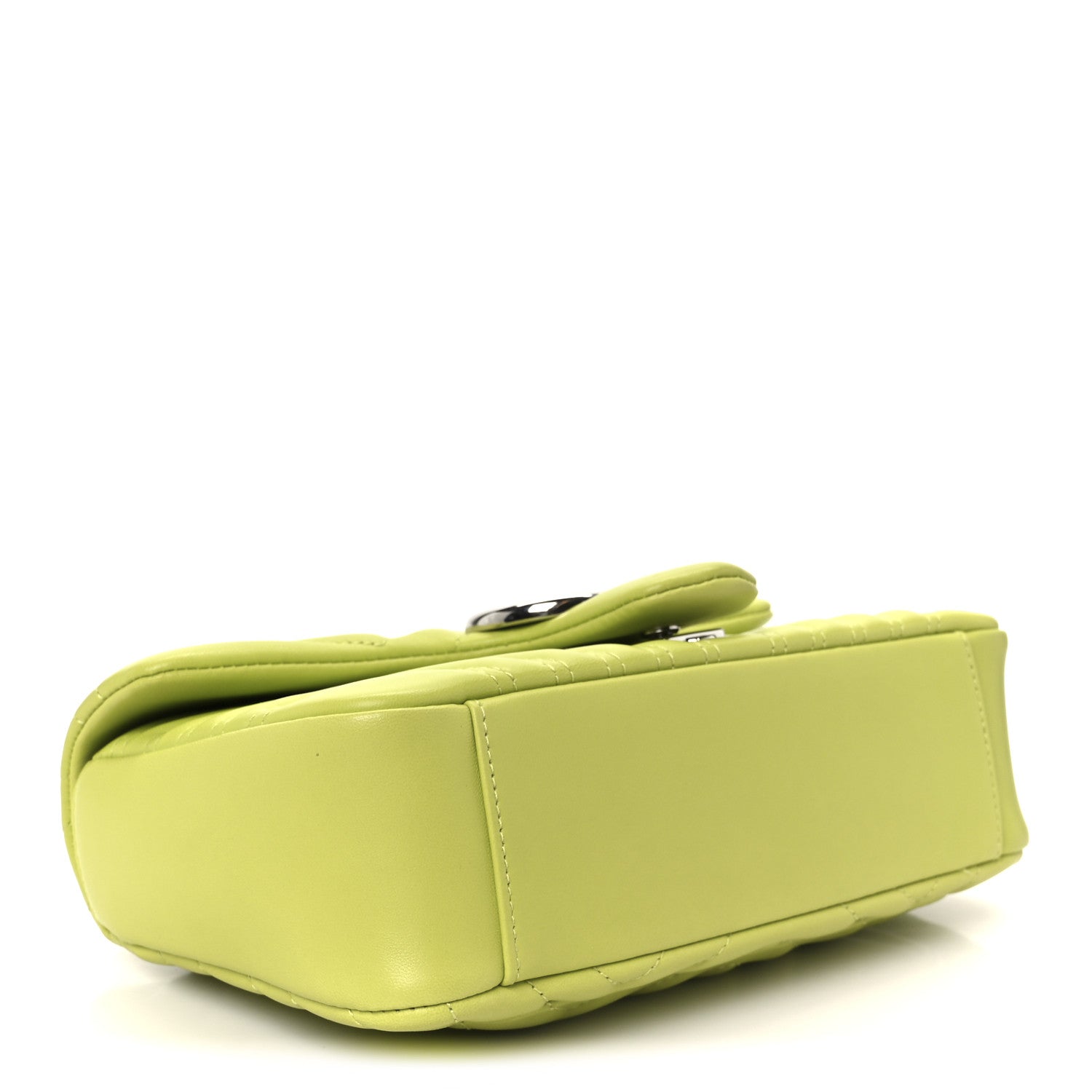 Gucci Calfskin Matelasse Medium GG Marmont Shoulder Bag Bright Green 4 of 11