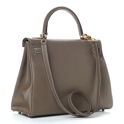 Hermes Togo Kelly Retourne 32 Etoupe 3 of 11