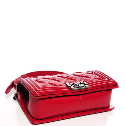 Chanel Lambskin Stitched Medium Boy Flap Red 4 of 11