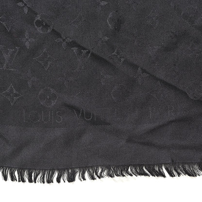 Louis Vuitton Silk Wool Monogram Shawl Anthracite 3 of 5