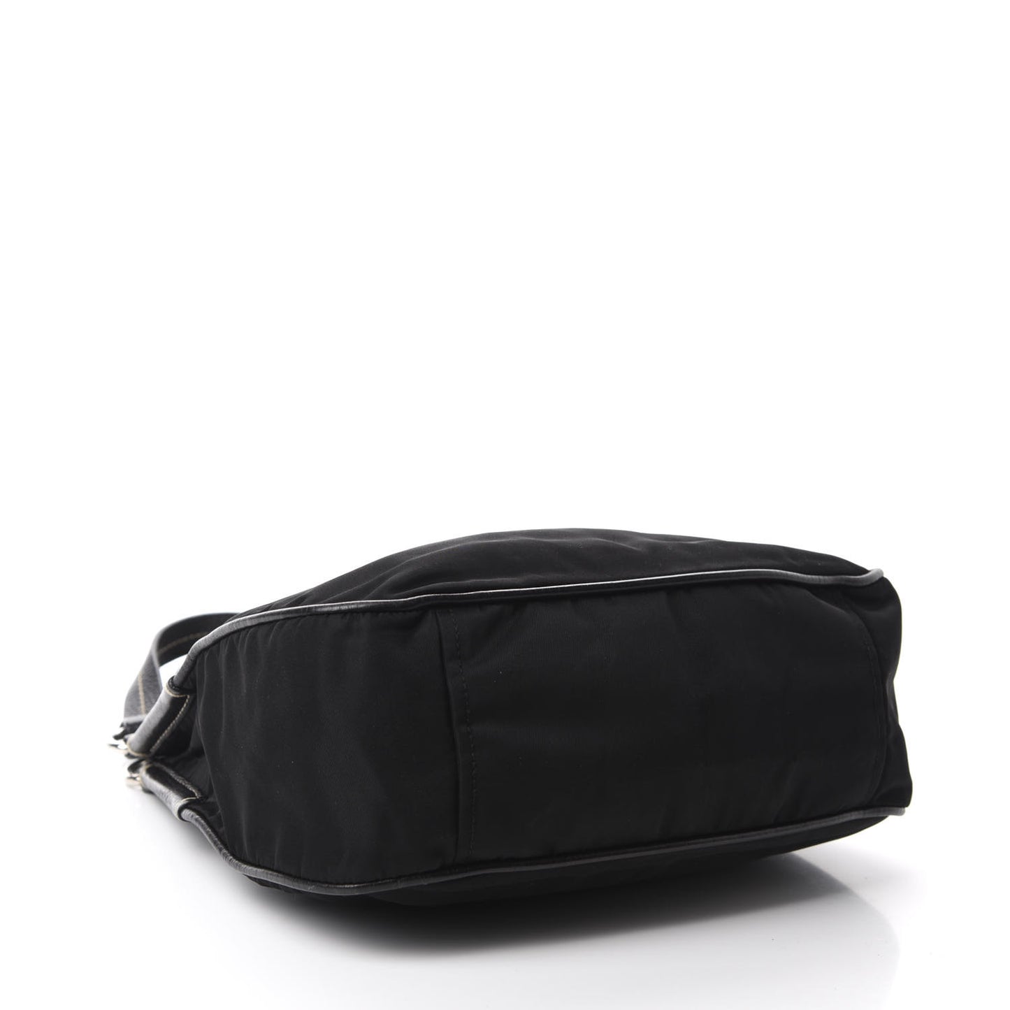 Tessuto Light Nylon Vitello Daino Shoulder Bag Black