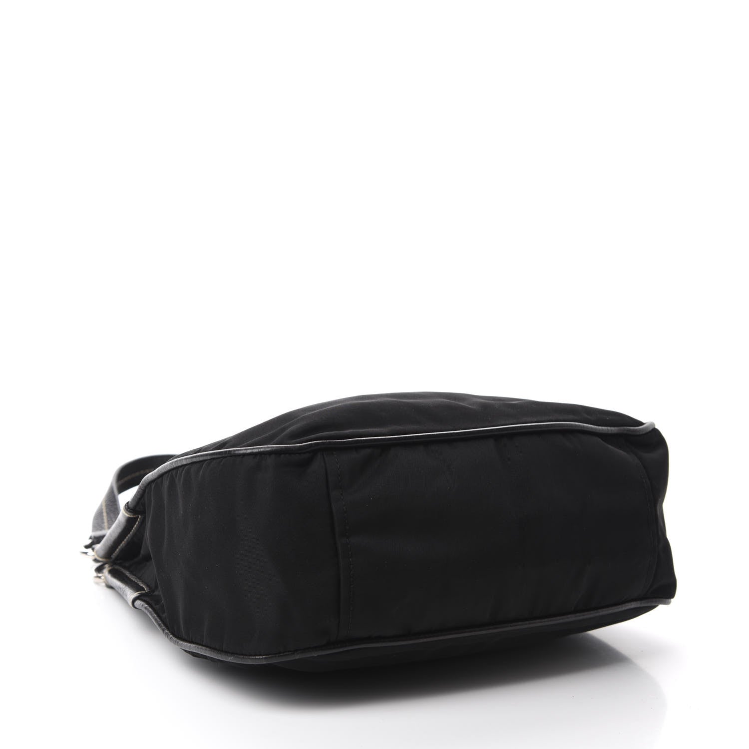 Prada Tessuto Light Nylon Vitello Daino Shoulder Bag Black 4 of 11