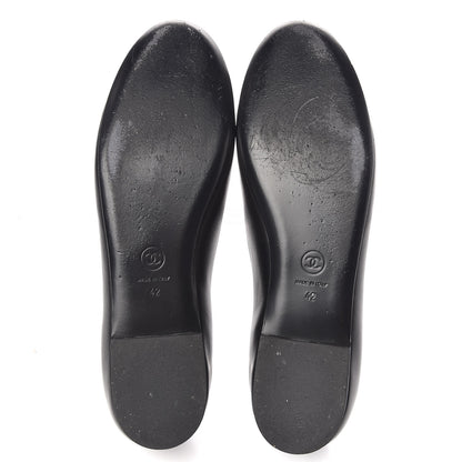 Chanel Enamel Pearl Crystal Lambskin Womens CC Mocassin Loafers 42 Black 9 of 15