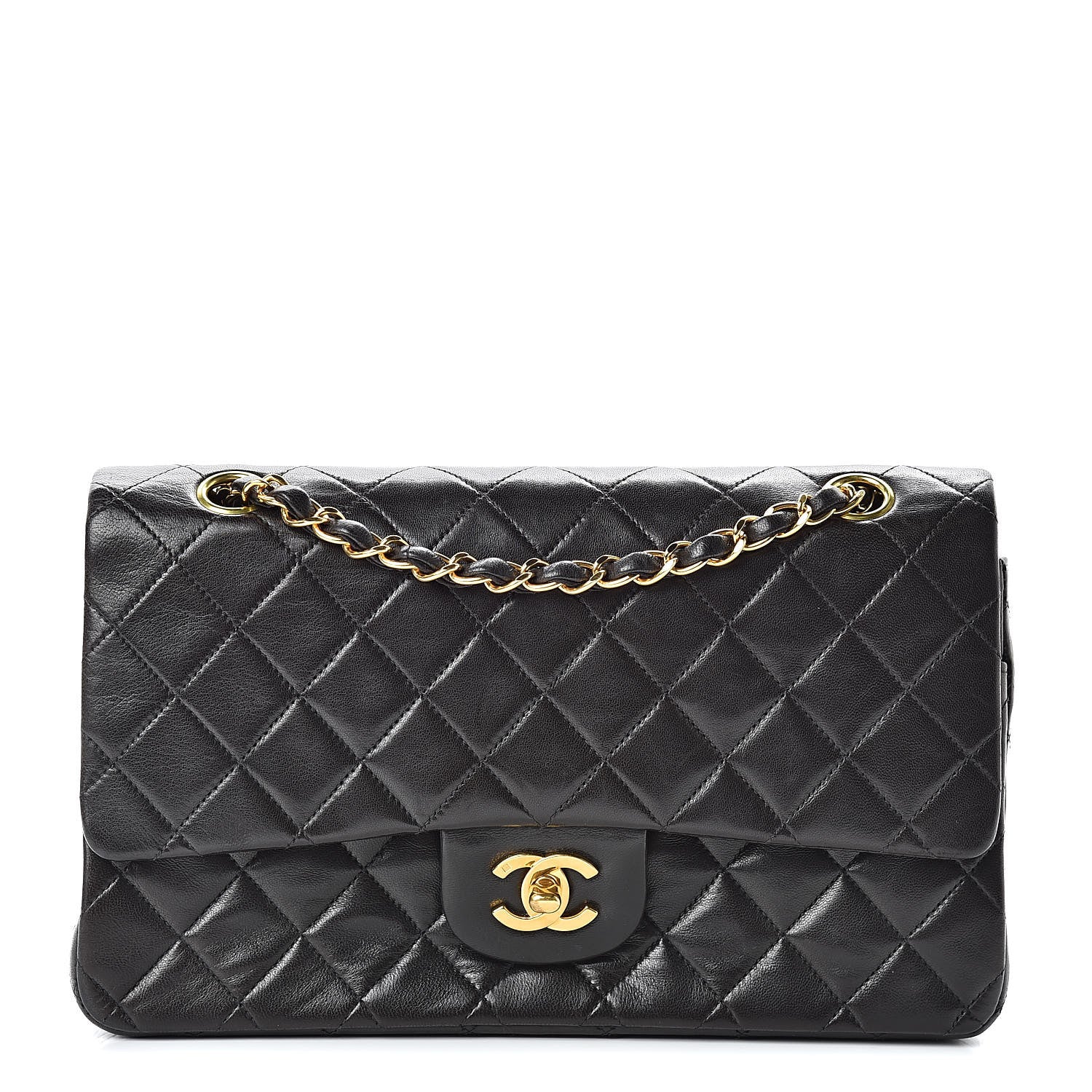 Chanel Lambskin Quilted Medium Double Flap Black 1 of 13