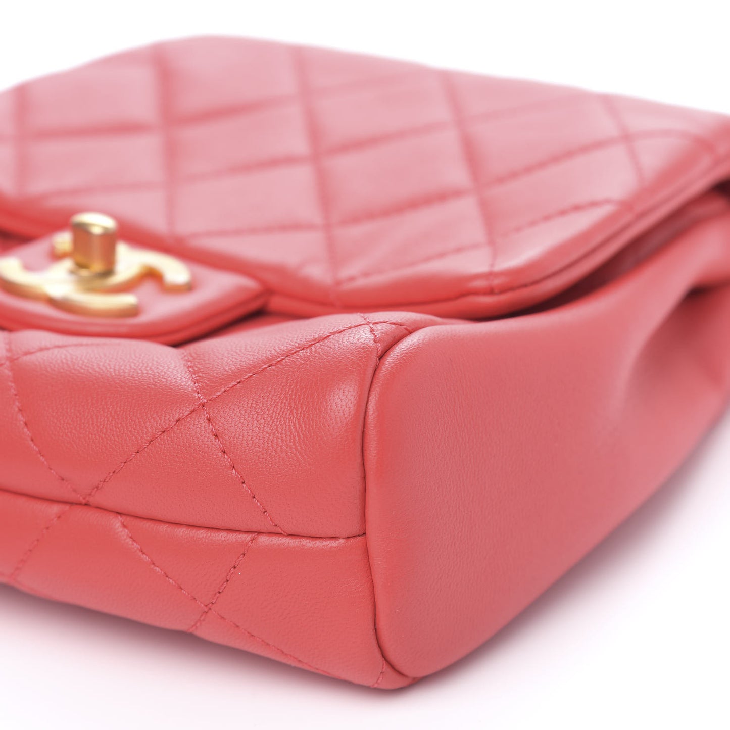 Lambskin Quilted Side-Packs Red