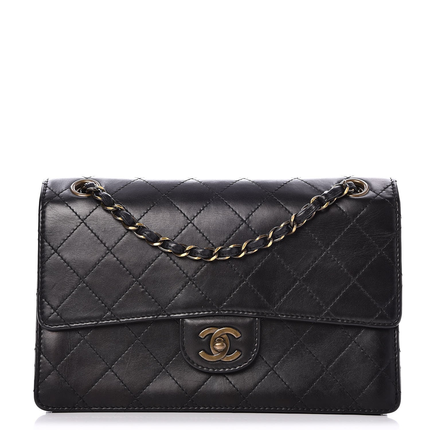 Chanel Calfskin Stitched Medium Single Flap Black 1 of 11