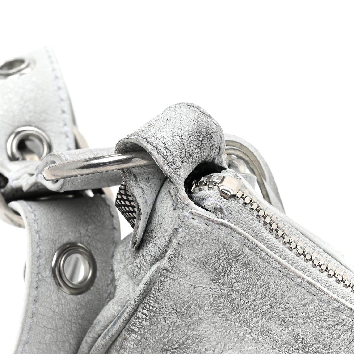Balenciaga Agneau Arena Dirty Effect Le Cagole Shoulder Bag XS Optic White 12 of 12