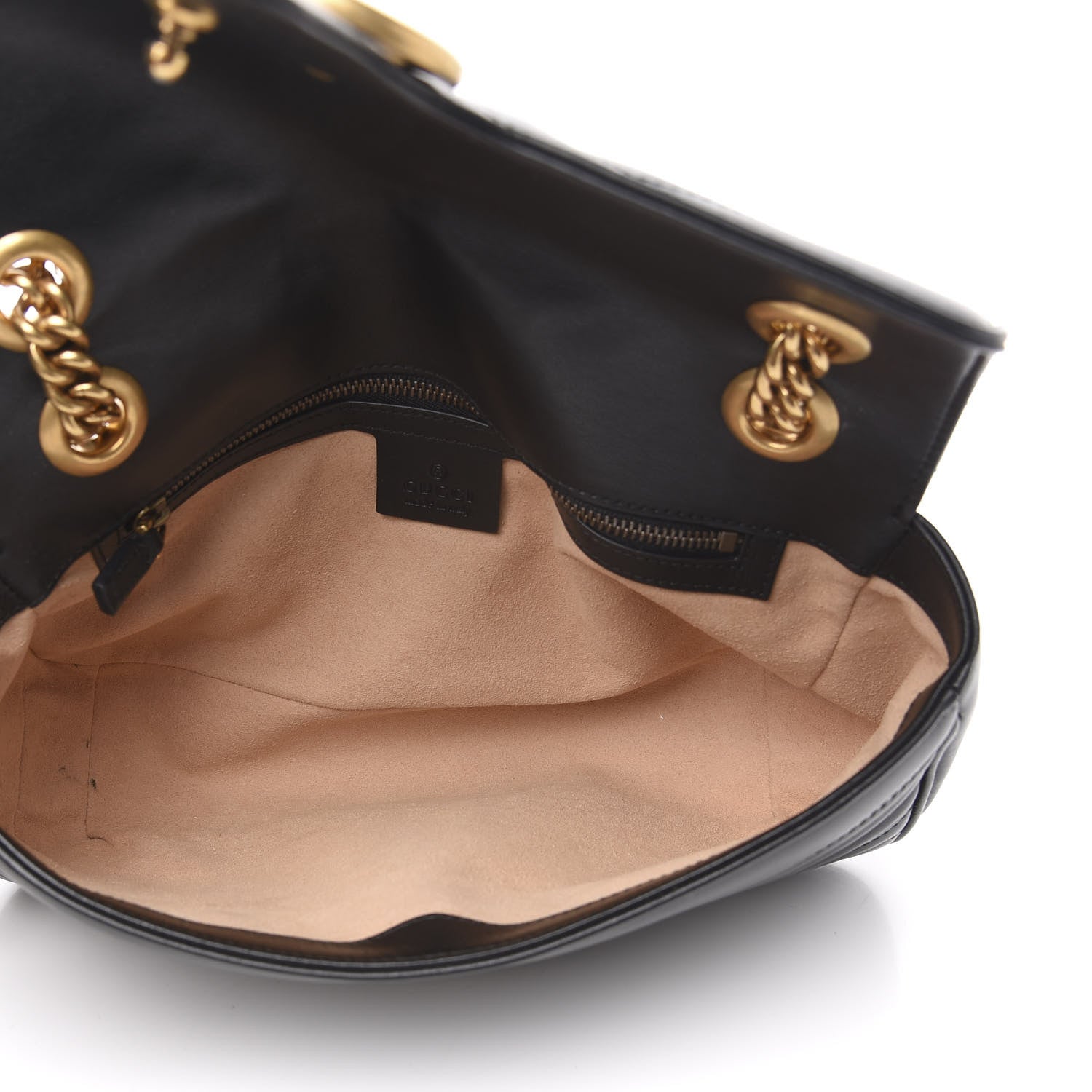Gucci Calfskin Matelasse Small GG Marmont Shoulder Bag Black 4 of 13