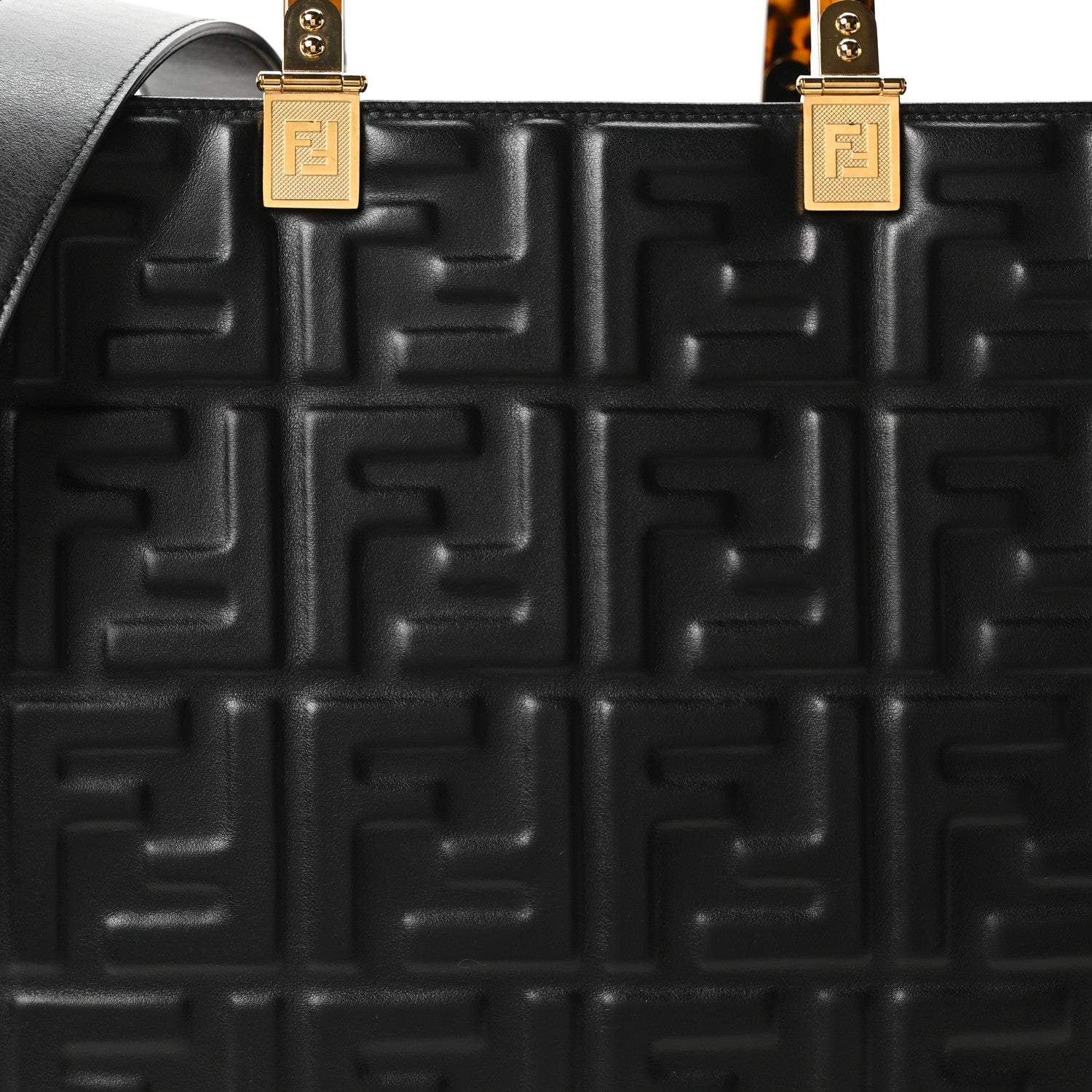 Fendi Vitello Plexiglass FF Embossed Medium Fendi Sunshine Shopper