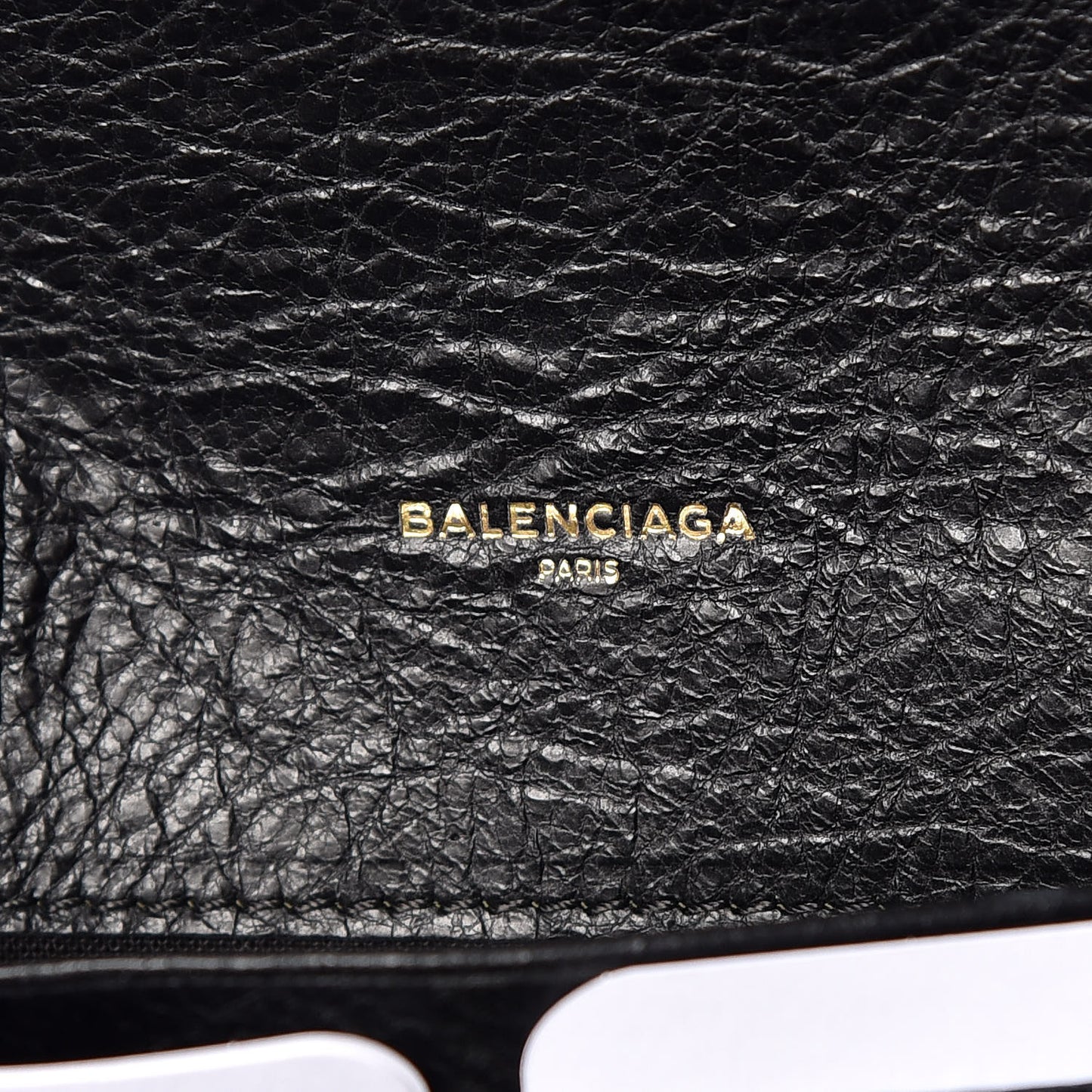 Agneau Classic Gold Hardware Money Wallet Black