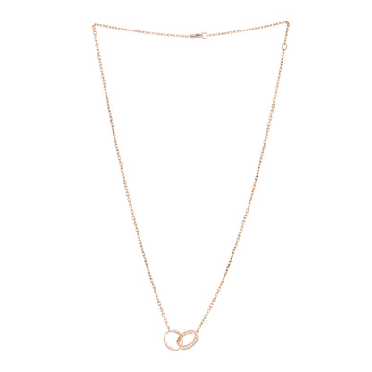 Cartier 18K Pink Gold Diamond Interlocking LOVE Necklace 3 of 5
