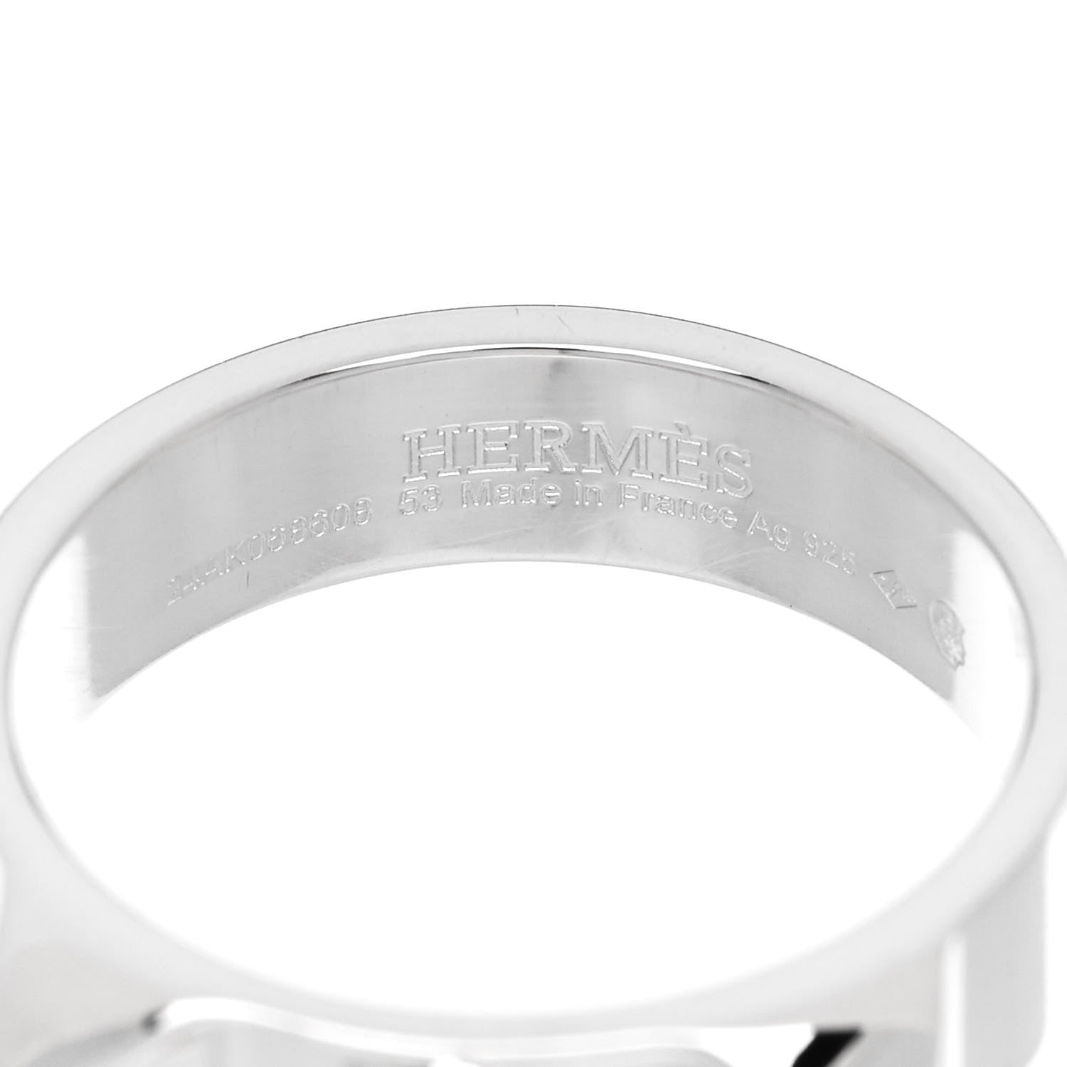 Hermes Sterling Silver PM Collier De Chien Ring 53 6.5 4 of 5