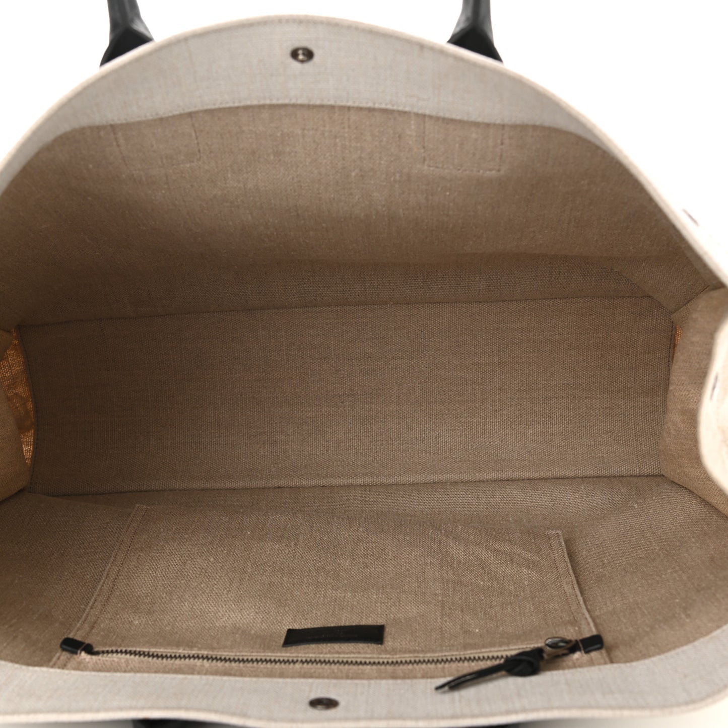 Linen Calfskin Rive Gauche Tote Optic White