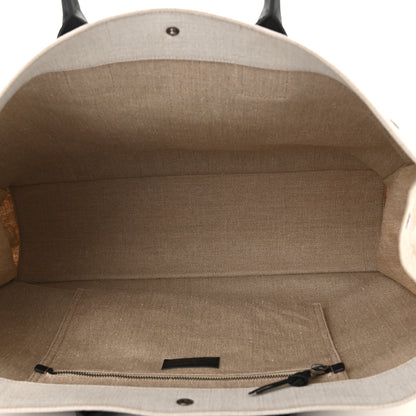 Saint Laurent Linen Calfskin Rive Gauche Tote Optic White 5 of 11