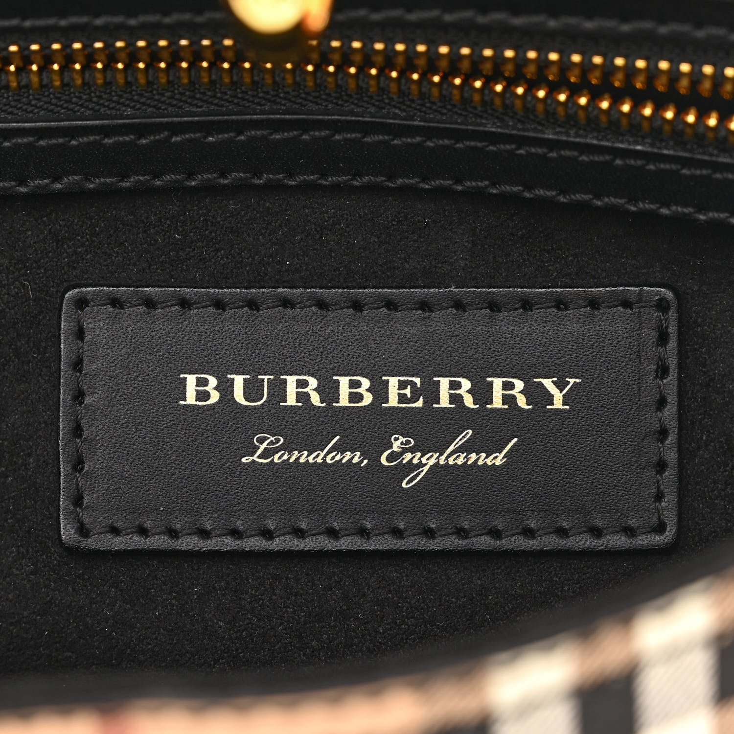 Burberry Calfskin Haymarket Check Small Bridle Satchel Black 6 of 17