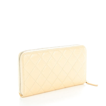 Chanel Caviar Quilted Large Gusset Zip Around Wallet Beige Clair 3 of 8
