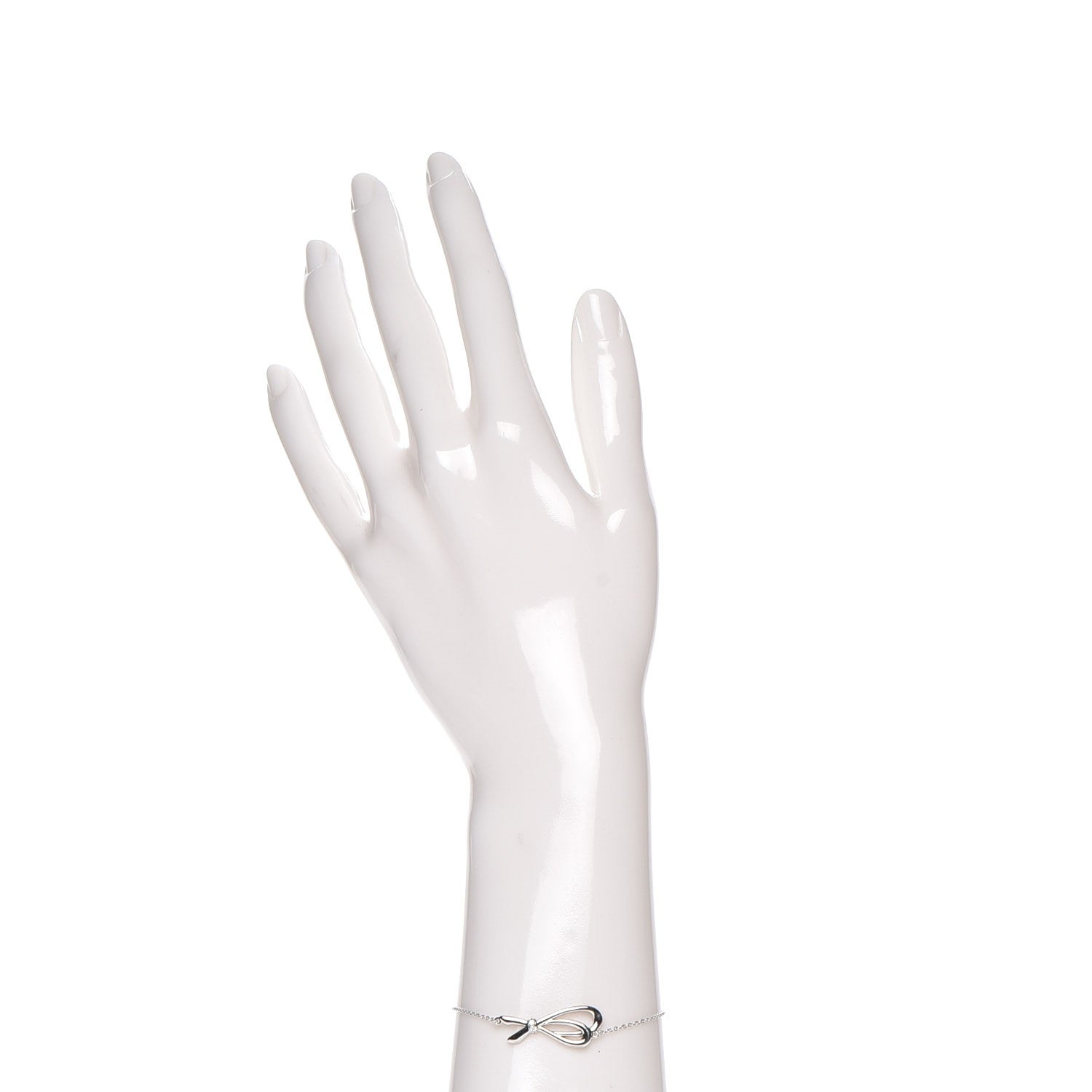 Tiffany 18K White Gold Diamond Bow Bracelet 2 of 6