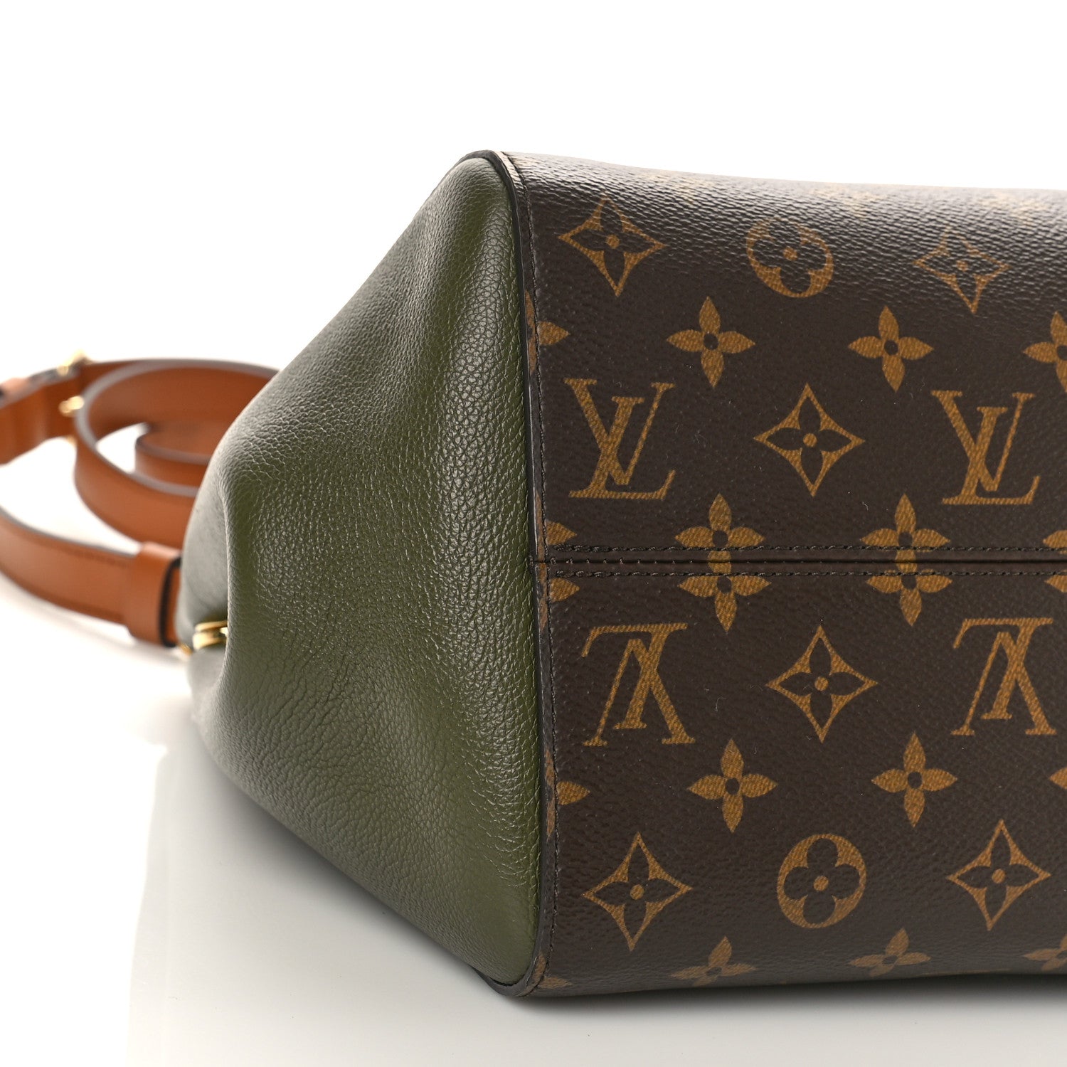 Louis Vuitton Calfskin Monogram Fold Tote PM Cream Khaki Black 7 of 8